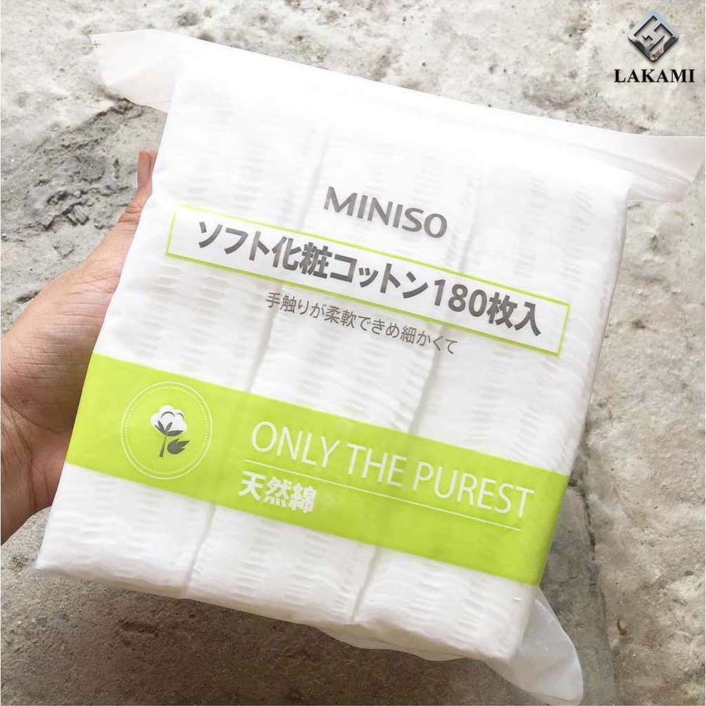 Bông Tẩy Trang MINISO Nhật Bản Túi 180 Miếng ( lakami.beauty )