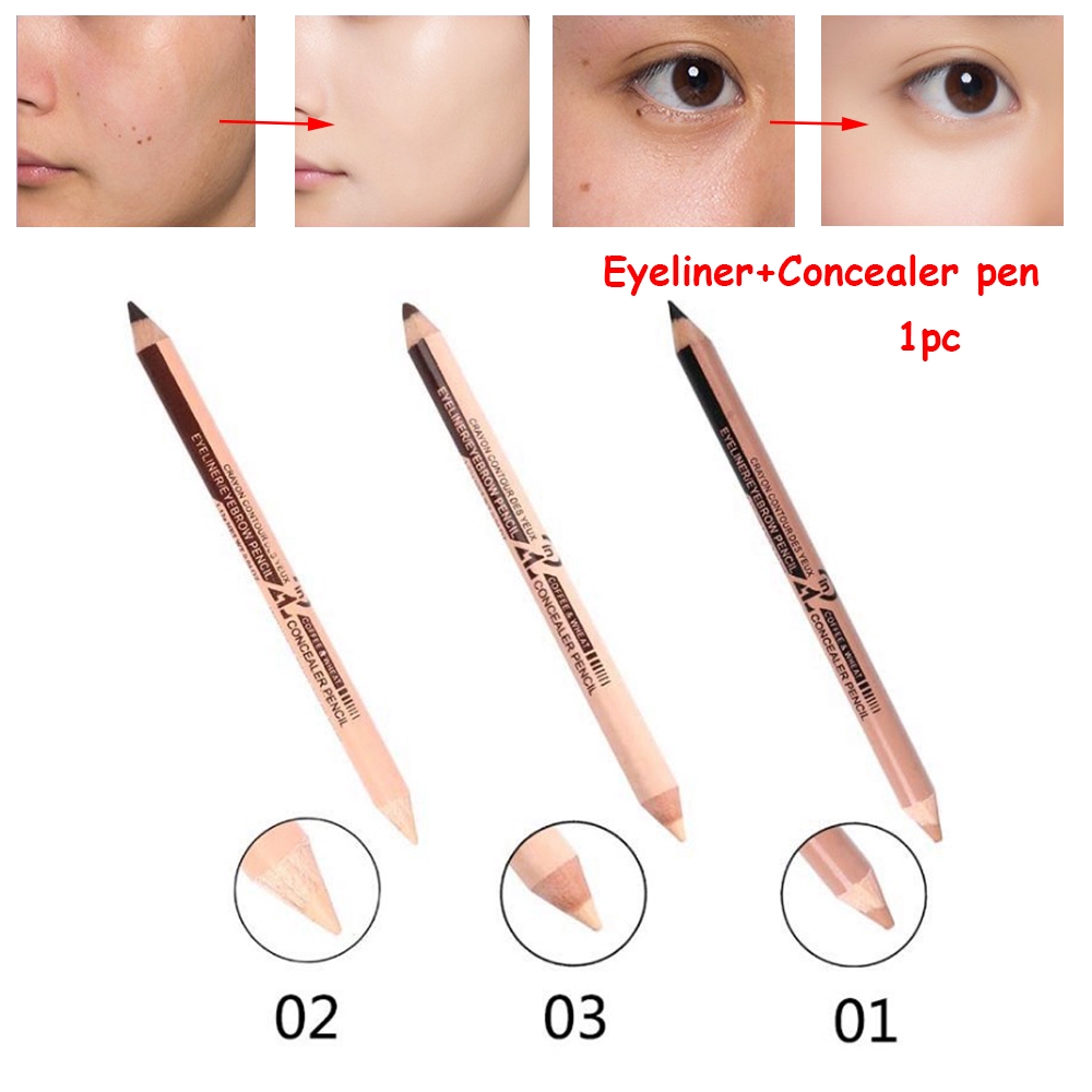 Bút kẻ mắt + che khuyết điểm 2 trong 1 bền màu chống nước