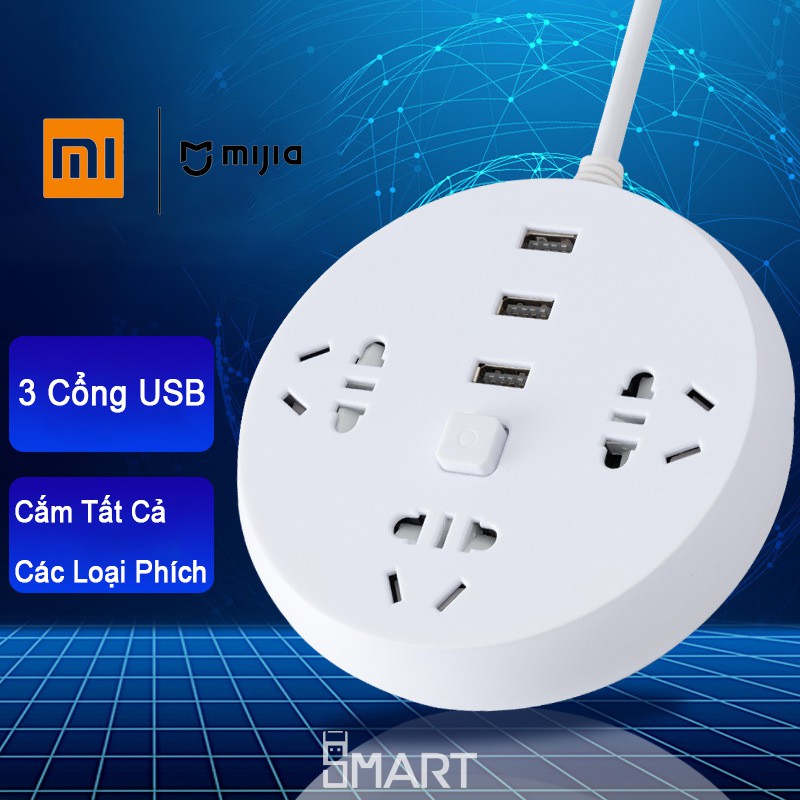 Ổ Cắm Điện Đa Năng Có Cổng USB Cao Cấp Dây 1.5m Chắc Chắn