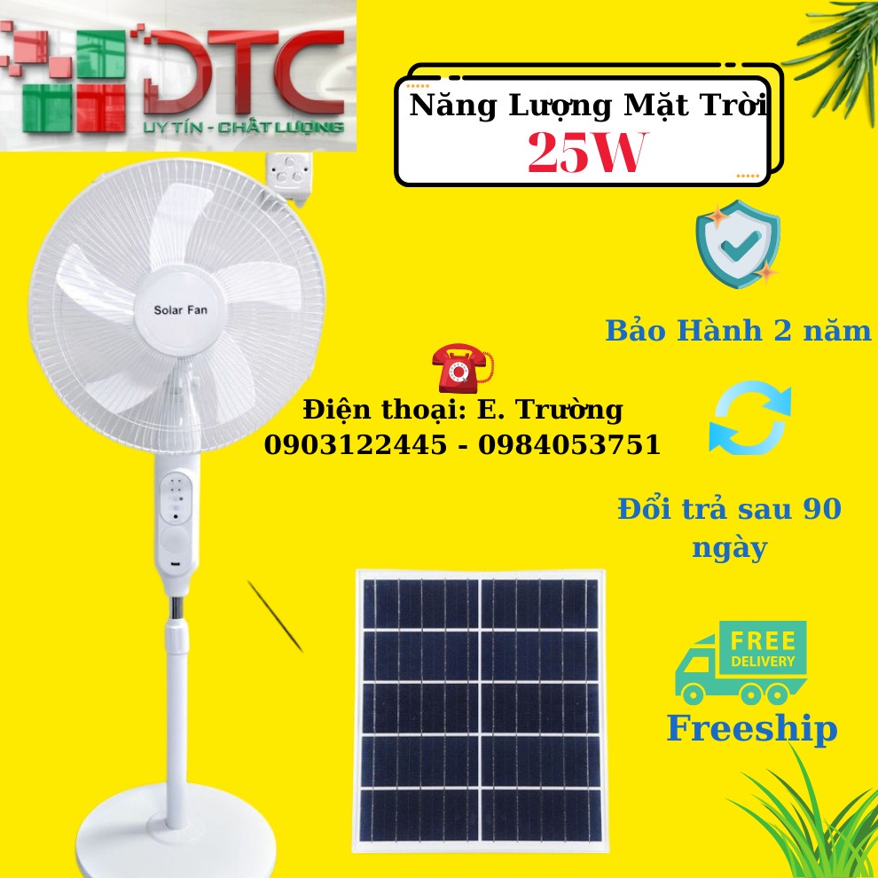 Quạt Tích Điện Năng Lượng Mặt Trời Solar Siêu Mát, Tiết Kiệm Điện - Quạt Năng Lượng Mặt Trời Pin 18000mAh chống chai