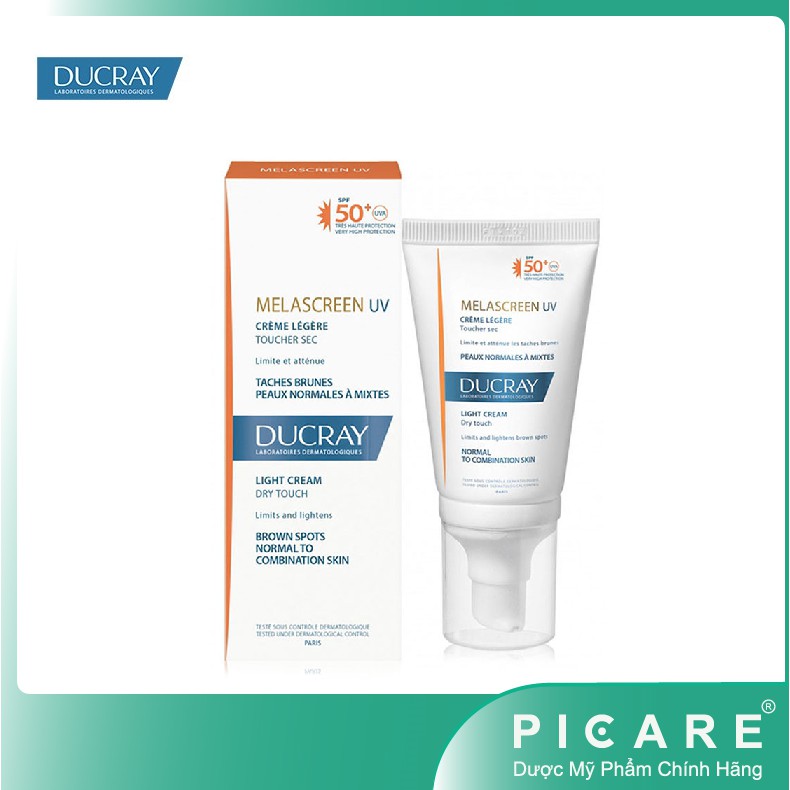Ducray Kem chống nắng giảm đốm nâu và chống lão hoá Melascreen UV Light Cream SPF50+ 40ml