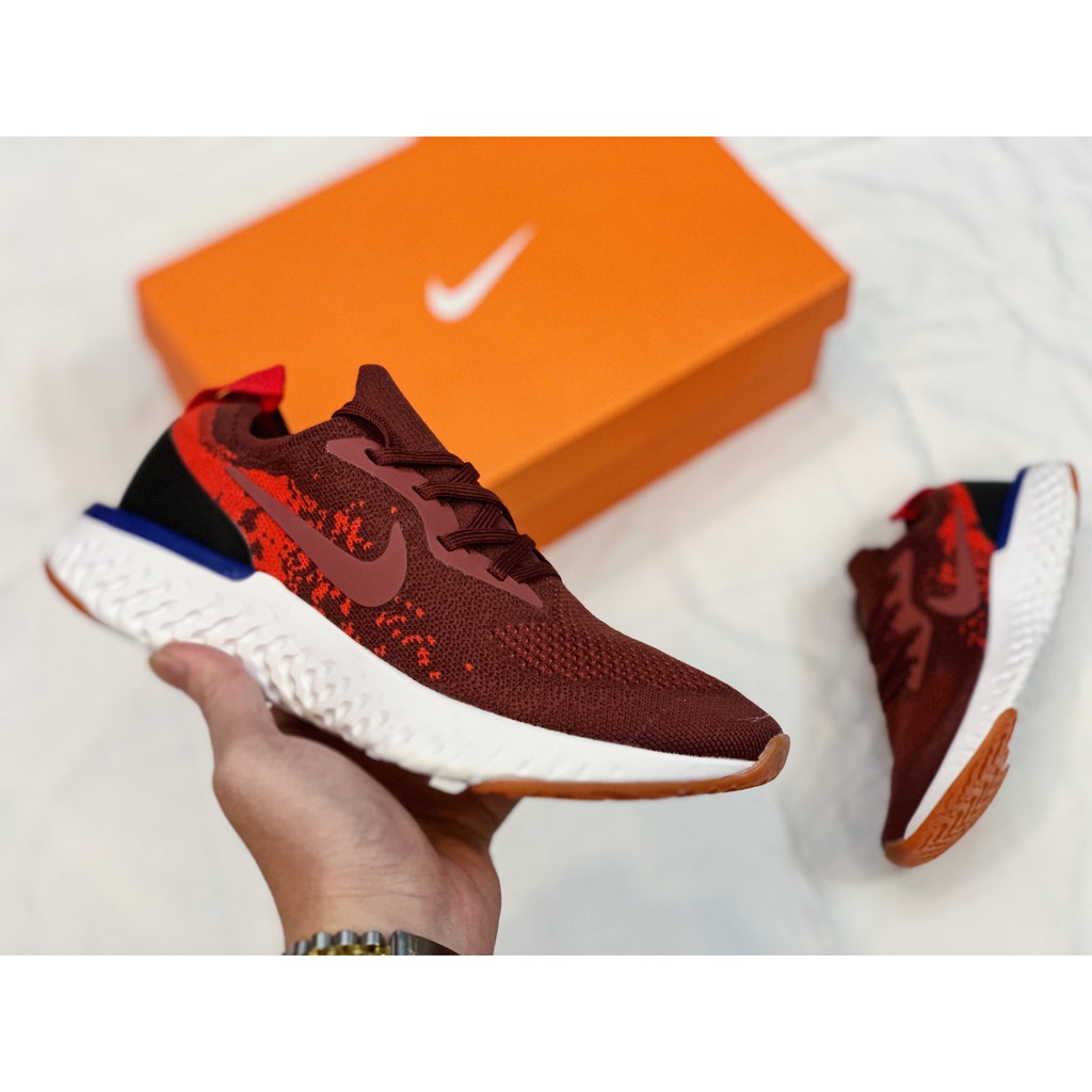 Giày nam nữ Epic React Flyknit cao cấp rất nhẹ (đỏ đô)