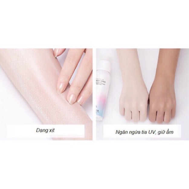 Xịt chống nắng body Maycreate, Kem chống nắng dạng xịt 150ml SPF35 bật tông sau sử dụng chính hãng nội địa trung SIGO
