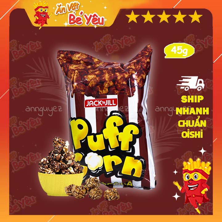 Bim bim snack puff corn vị sô cô la gói 45g bim bim socola