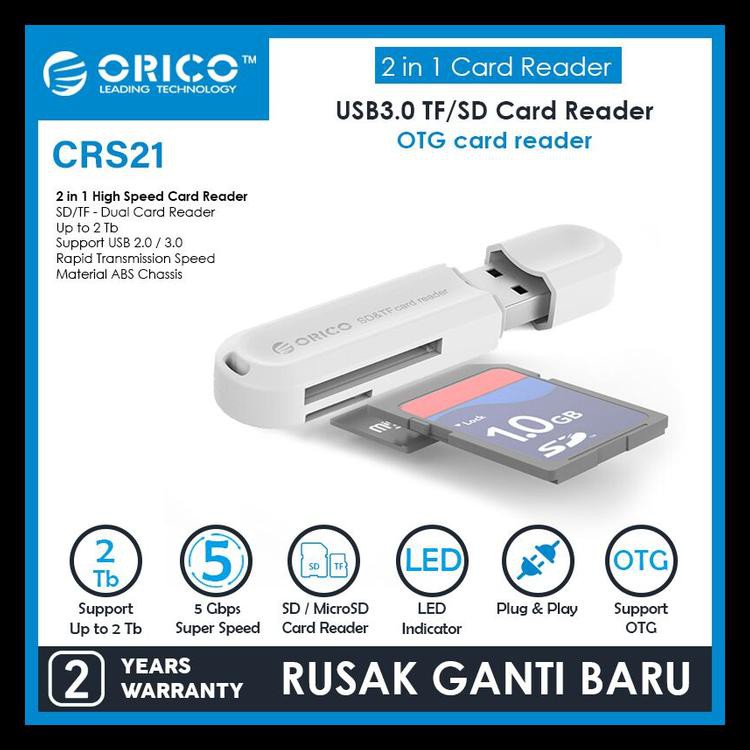 Đầu Đọc Thẻ Nhớ Orico Usb3.0 Tf / Sd Crs21-180