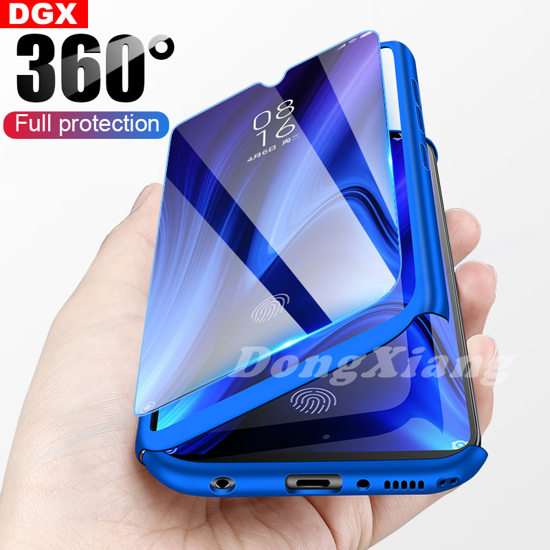 Ốp Lưng Kèm Kính Cường Lực 360 Độ Bảo Vệ Toàn Diện Cho Oppo A12 A7 A5 A5S A3S A9 A5 2020 F7 F9 C11