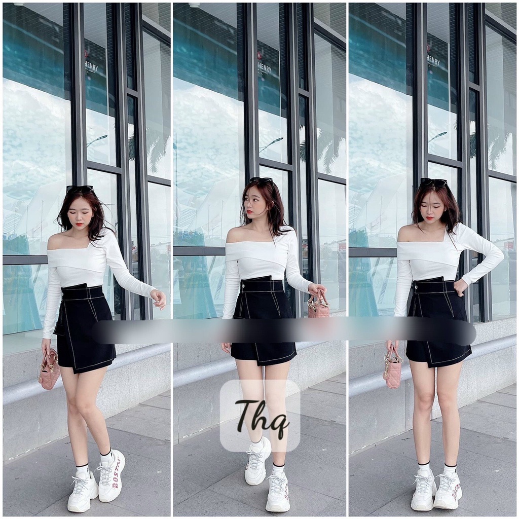 Áo lệch vai bản to lôi cuốn