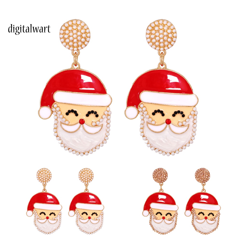Kỹ Thuật Số| 1 Đôi Bông Tai Hình Ông Già Noel Lấp Lánh Thời Trang Dành Cho Nữ