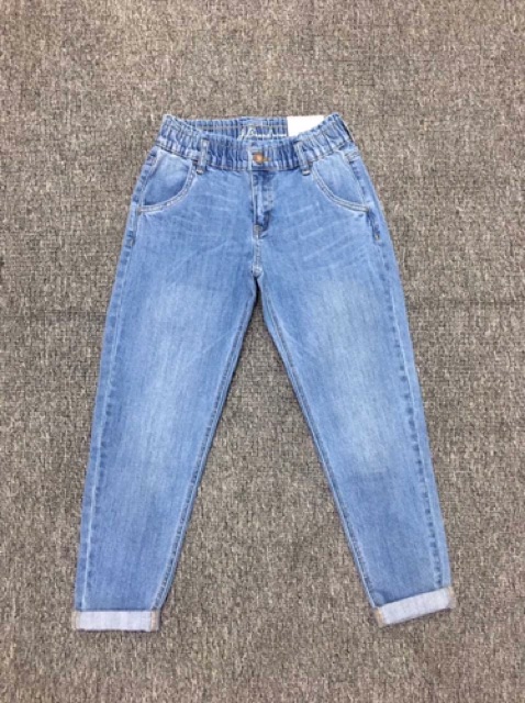 QUẦN JEANS BAGGY LƯNG THUN BẢN LỚN NỮ MỚI BT