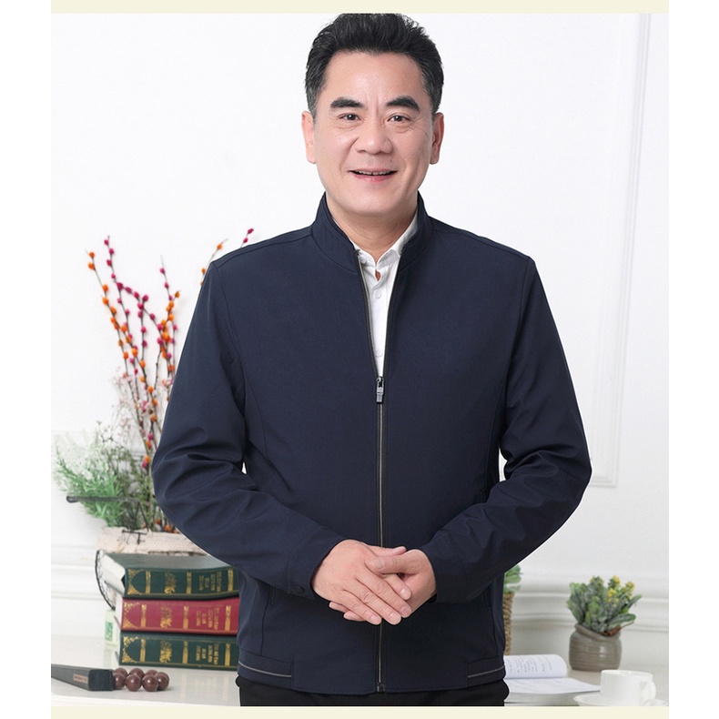 JK1803 - Áo khoác nam dài tay xuân thu cho người trung tuổi hàng nhập