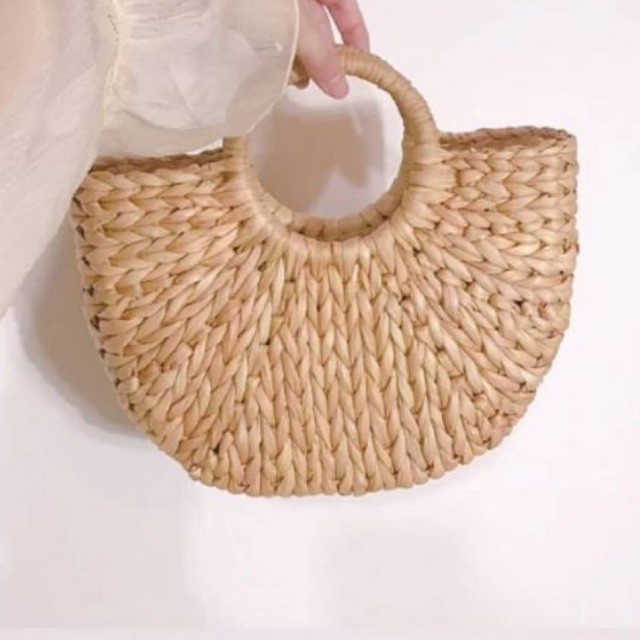 Túi cói bán nguyệt size 25cm và size 30cm