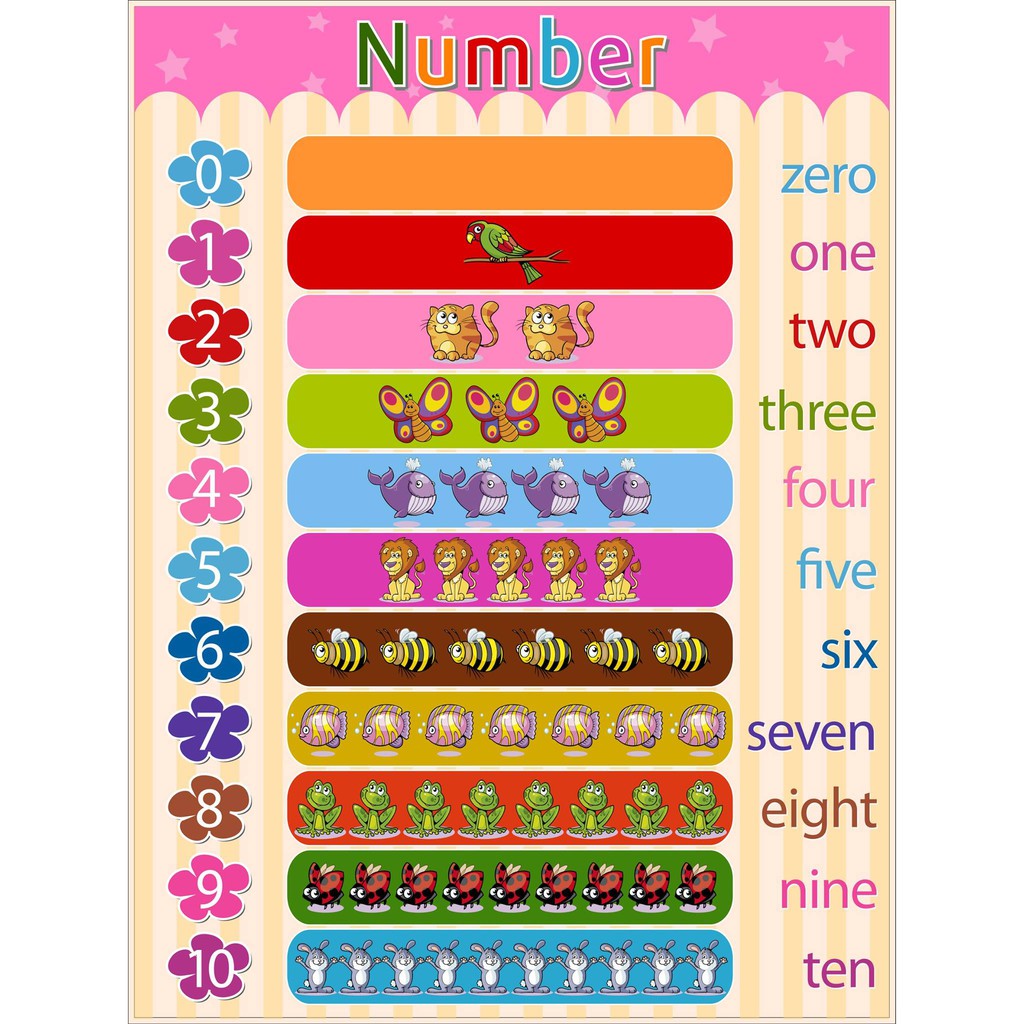 Set 6 tấm trang trí lớp Tiếng Anh A3