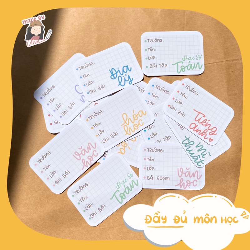 NHÃN VỞ MÔN HỌC  - Thêm tên