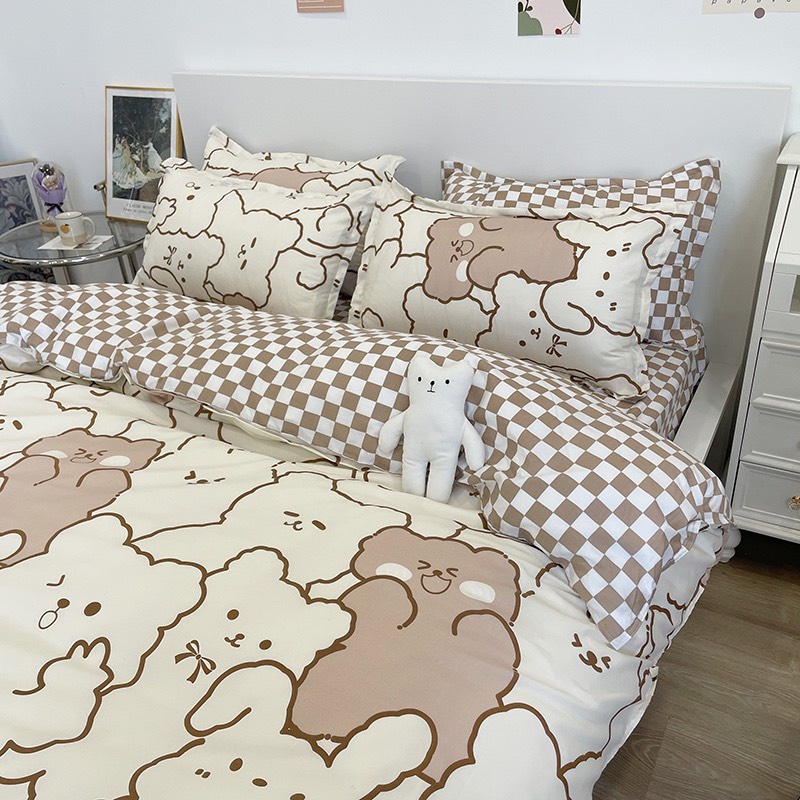 Bộ chăn ga cotton poly họa tiết thú cưng set 4 chăn ga gối cao cấp -hàng nhập khẩu loại 1 | BigBuy360 - bigbuy360.vn