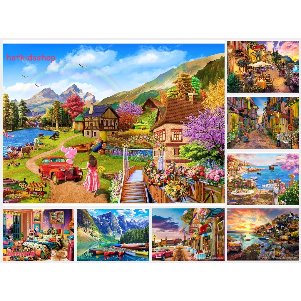 Tranh ghép hình 1000 mảnh cao cấp KT 70x50cm, Jigsaw puzzle 1000 pcs, xếp hình 1000 miếng
