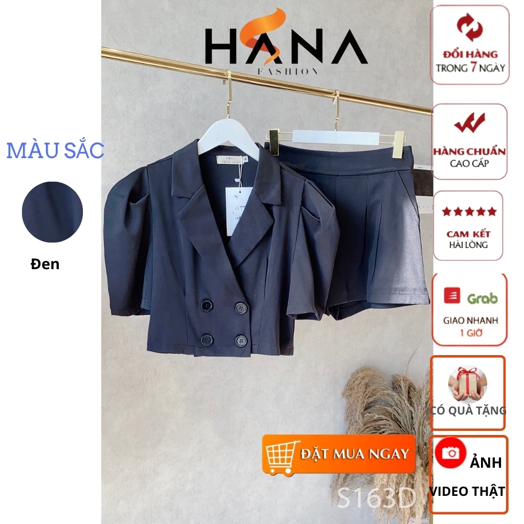 Set vest blazer quần short mặc đi làm đi chơi đều đẹp thiết kế Hana - S163 | BigBuy360 - bigbuy360.vn