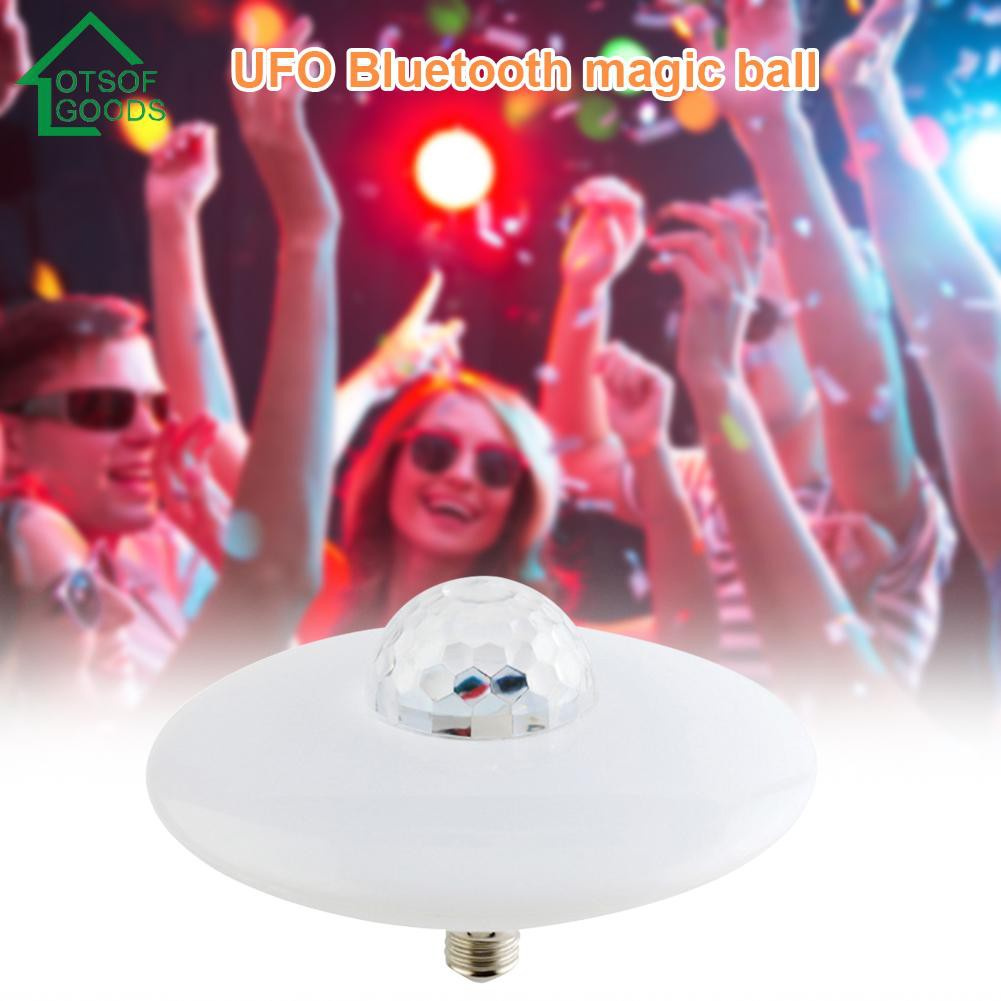 LED Bluetooth Music Light E27 RGB UFO Saucer Ceiling Lamp Bar Party Decor