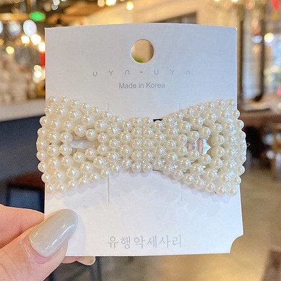 Kẹp TóC HìNh Nơ ĐíNh NgọC Trai Giả Dễ Thương Cho Nữ