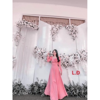 Set áo dài hồng nơ ngực ( cả bộ)