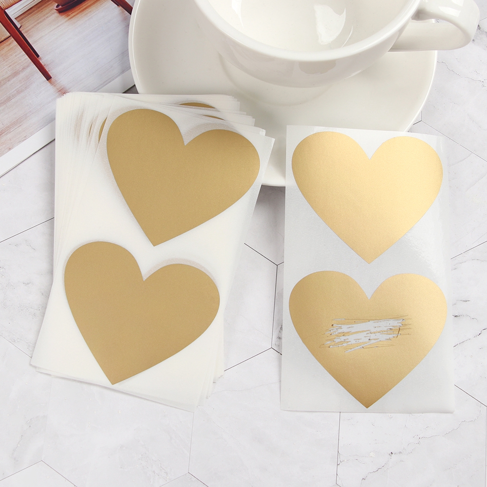 Bộ 50 Miếng Dán Trang Trí Hình Trái Tim / Ngôi Sao Xinh Xắn