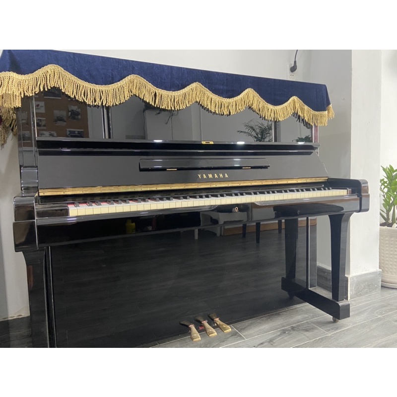 Khăn Phủ Đàn Piano Upright Nhung Xanh