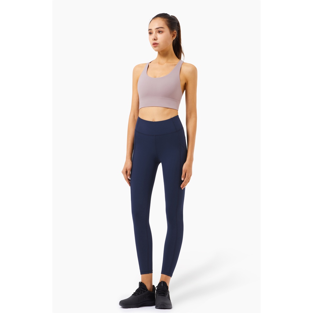 Set trang phục thể thao HOPPE FUMENG áo ngực và quần legging dài lưng cao thời trang năng động dành cho nữ