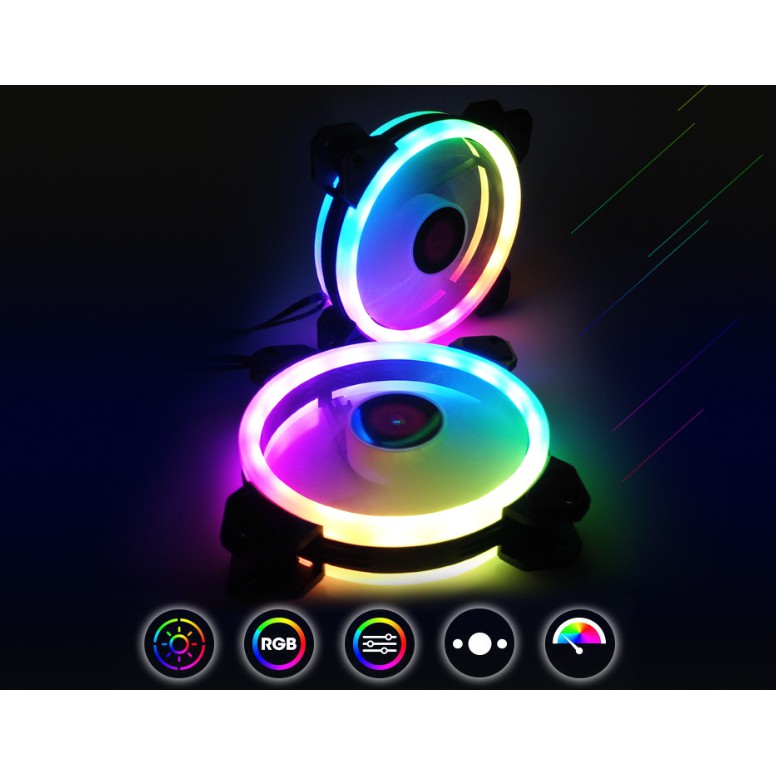 Bộ 8 Quạt Tản Nhiệt, Fan Case Coolmoon V2 Led RGB - Kèm Hub Và Remote