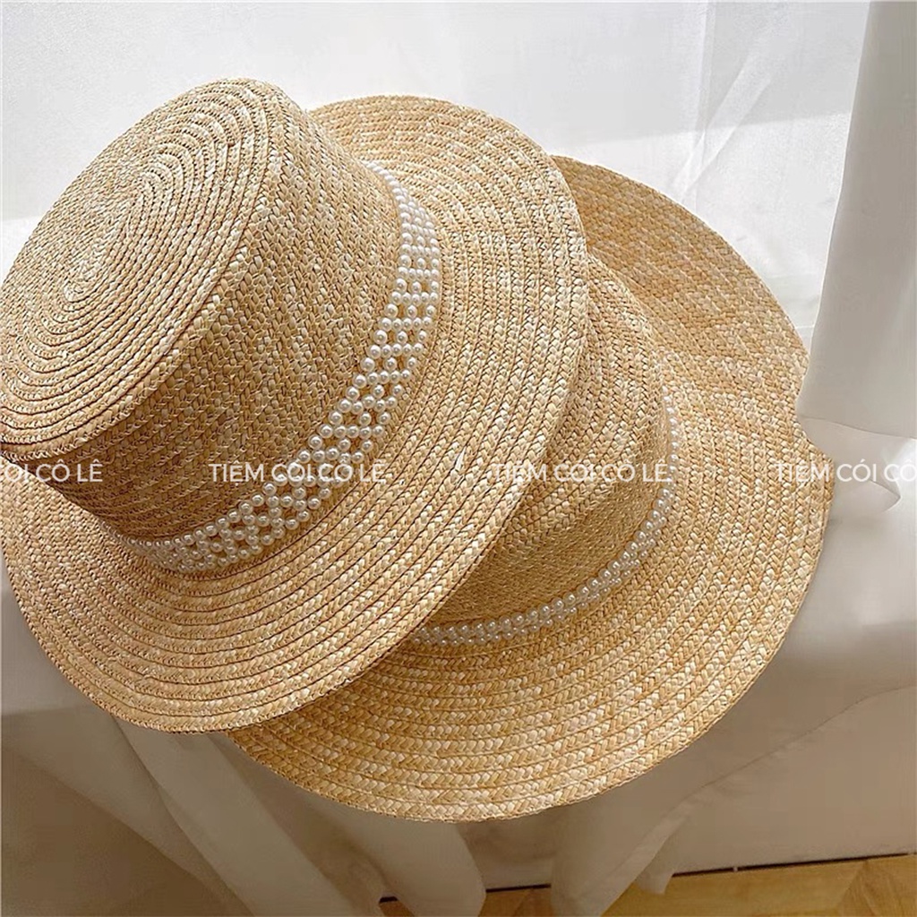 Nón cói gaucho đi biển đai trai vành rộng 6cm hàng cao cấp - Tiệm Cói Cô Lê