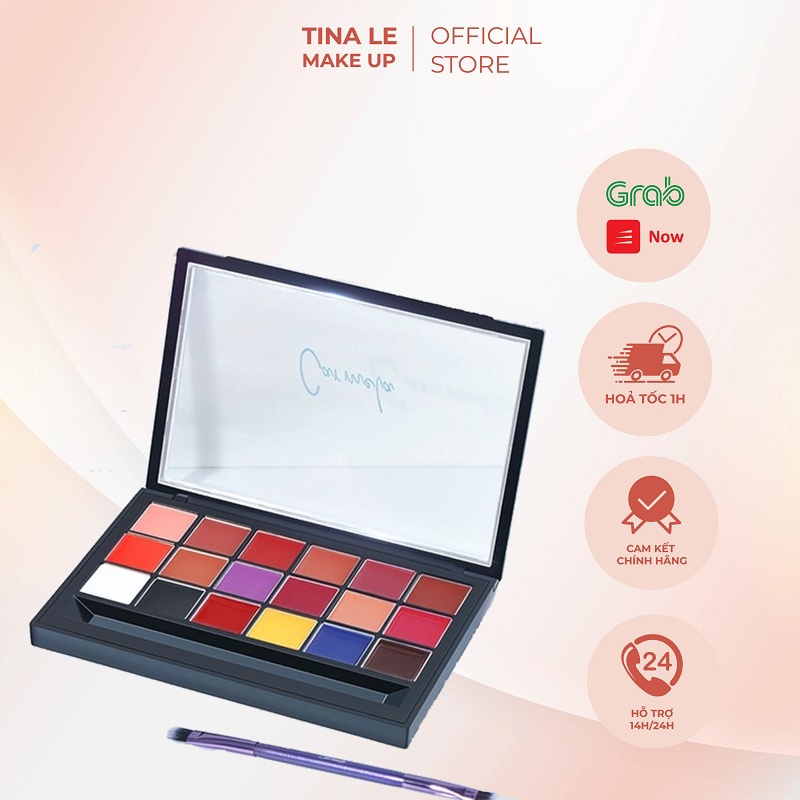 Bảng son Carmela/ Bảng son 18 ô màu sắc phù hợp với mọi layout trang điểm