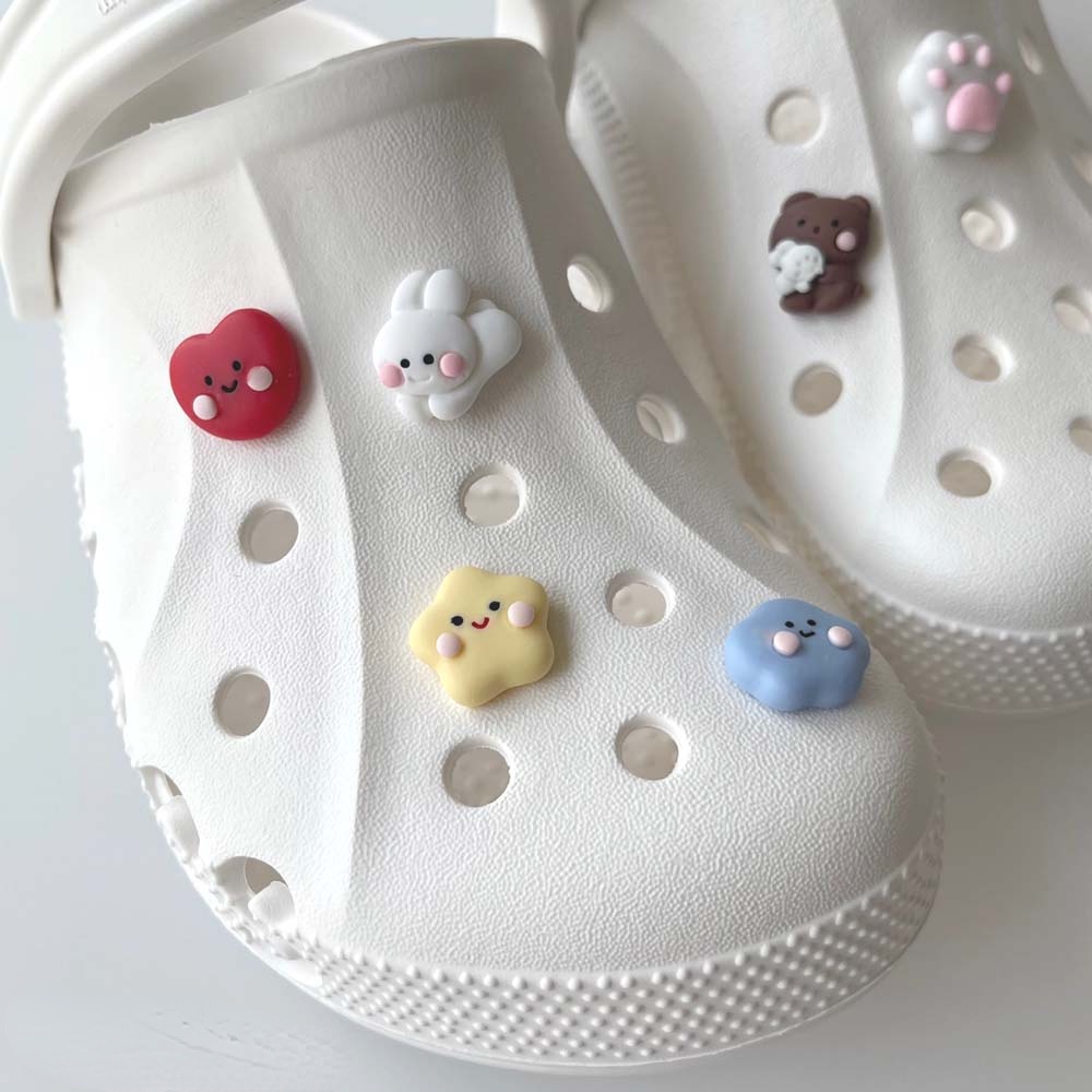 Phụ Kiện Trang Trí Giày Crocs / Giày Mini Cham Diy Có 5 Kiểu Nút Dễ Thương