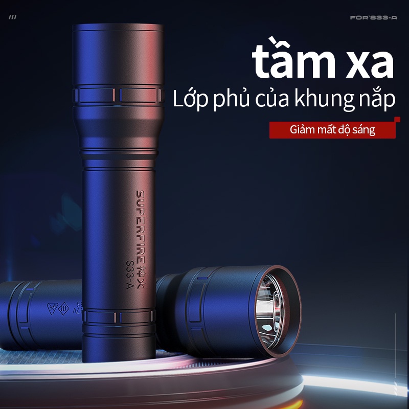 Đèn Pin Siêu Sáng SUPERFIRE S33-A LED Mini siêu sáng cầm tay đa năng tiện lợi