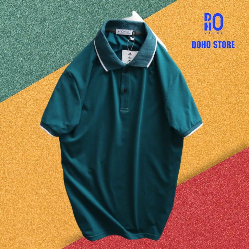 Áo Cổ Trụ Nam DoHo Tay Bo, Chất Thun Cotton Mát Mẻ, Áo Cổ Trụ Dành Cho Cặp Đôi