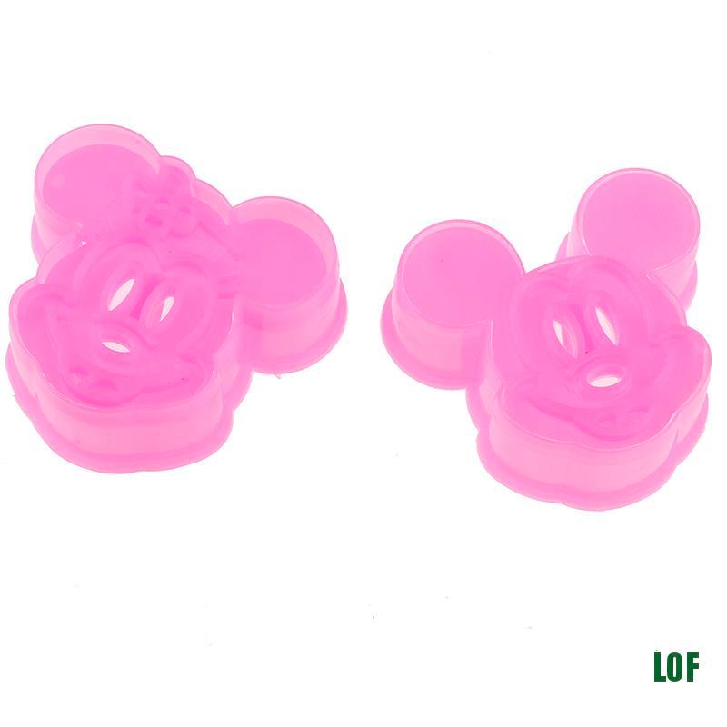 Set 2 Khuôn Cắt Bánh Quy Hình Chuột Mickey / Minnie 3d Dễ Thương