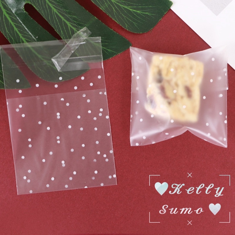 Combo 10/20/50 Túi dán miệng đựng bánh , kẹo mẫu chấm bi size 7