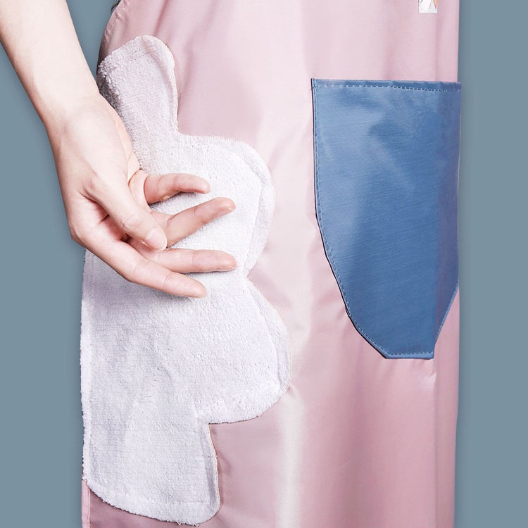 Tạp Dề Pha Chế Nấu Ăn Cao Cấp Thỏ Xinh Có Chỗ Lau Tay