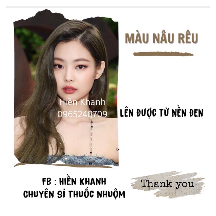 (Không tẩy) Combo Nhuộm tóc Nâu Rêu