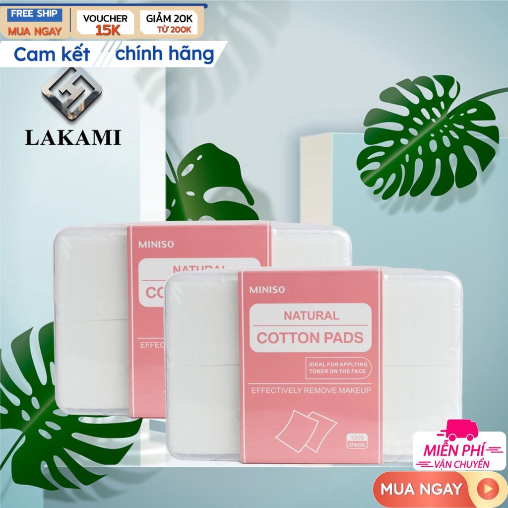 Bông Tẩy Trang Miniso Nhật Bản 1000 miếng ( lakami.beauty )