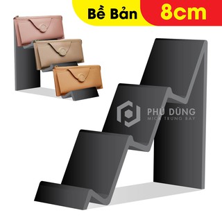 Kệ Mica ĐEN Trưng Bày Bóp/ Ví 3 Tầng - Bề Bản 8cm