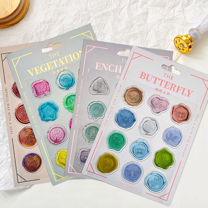 Set 12 Sticker Dán Niêm Phong Chống Thấm Nước Sáng Tạo