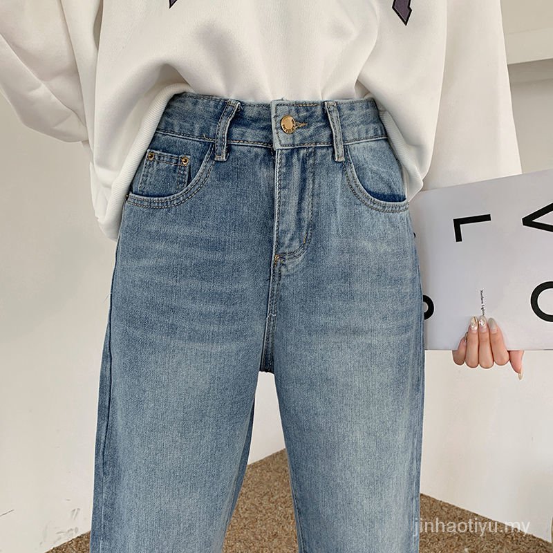 Quần Jeans Lửng Lưng Cao Dáng Rộng Phối Rách Thời Trang Mùa Hè Cho Nữ Size Lớn Fatm200Jin