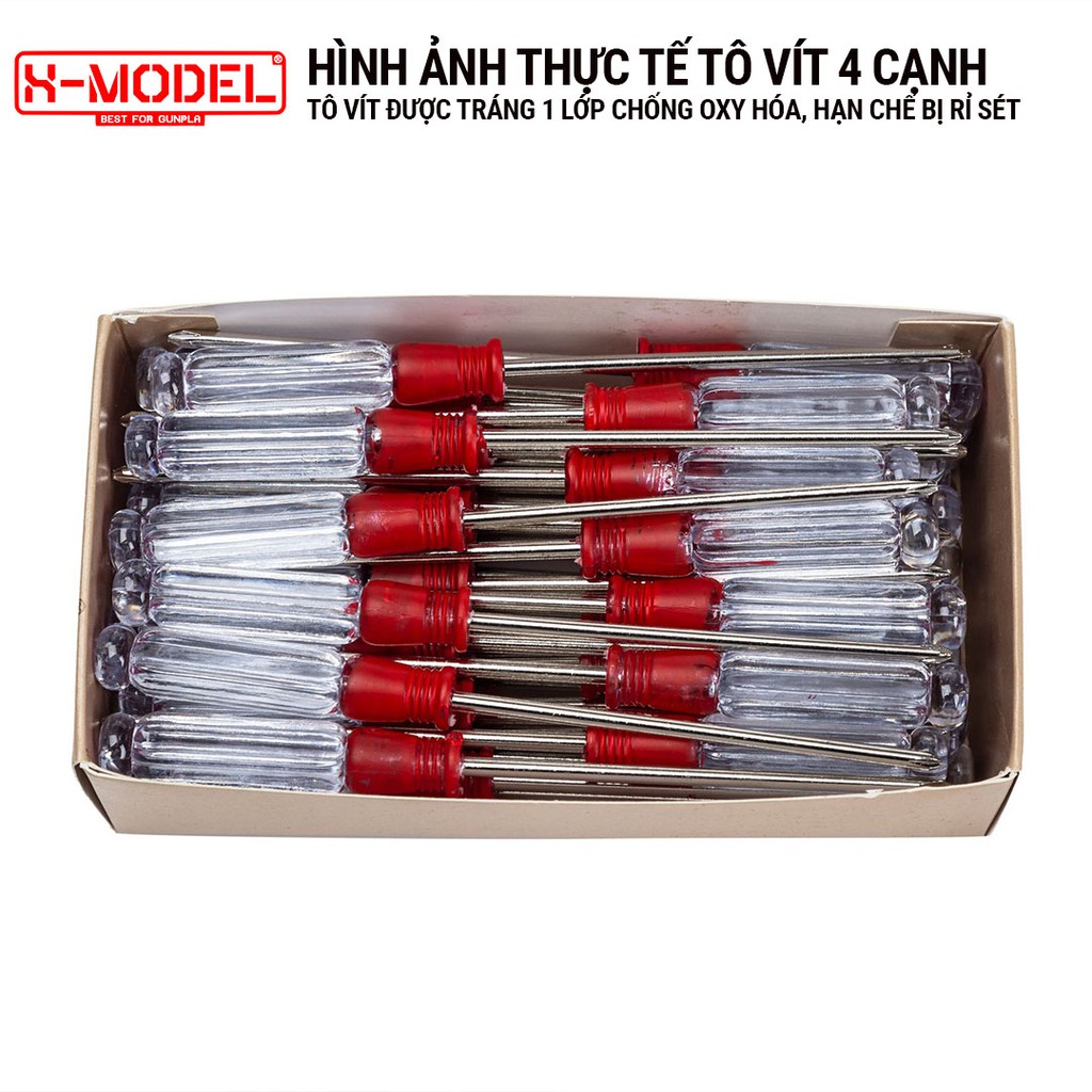 Dụng cụ tô vít 2 cạnh và 4 cạnh XM29 dụng cụ sửa chữa linh kiện, tháo lắp thép chống rỉ XMODEL