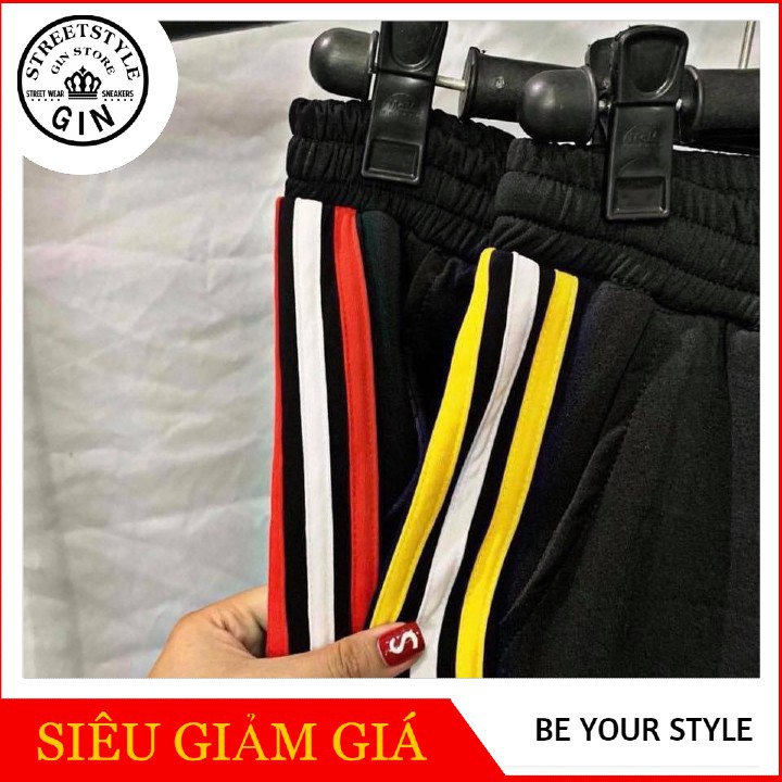 Quần thể thao 3 sọc vàng trắng phong cách unisex ( Gin store )