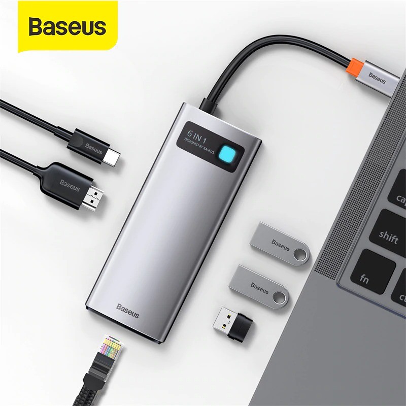 Bộ Chuyển đổi - Hub chuyển đổi Baseus Type-C đa năng sang - HDMI, USB, RJ45, SD, TF,... dành cho Macbook, Note
