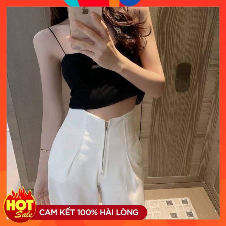 QUẦN SUÔNG CẠP CAO GEN BỤNG KHÓA TRƯỚCHOT TREND 2021 QUẦN VẢI ỐNG RÔNG ỐNG RỘNG SIÊU HÁCH DÁNG CHO CHỊ EM Hàng đẹp