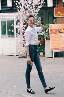 Áo sơ mi trắng nữ ( hình thật)