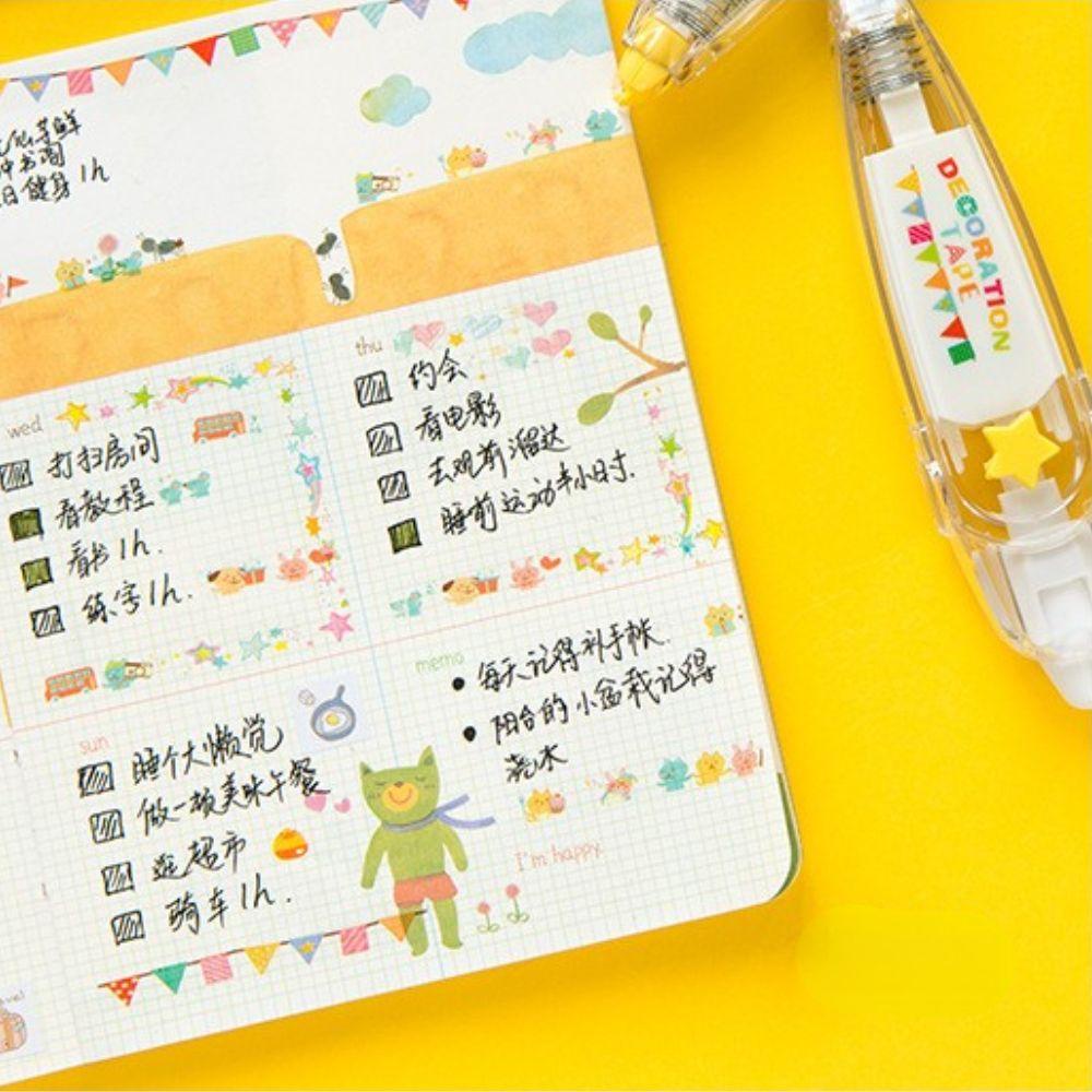 Bút Xóa Kéo Họa Tiết Hoa / Trái Cây Xinh Xắn Trang Trí Sổ Tay DIY