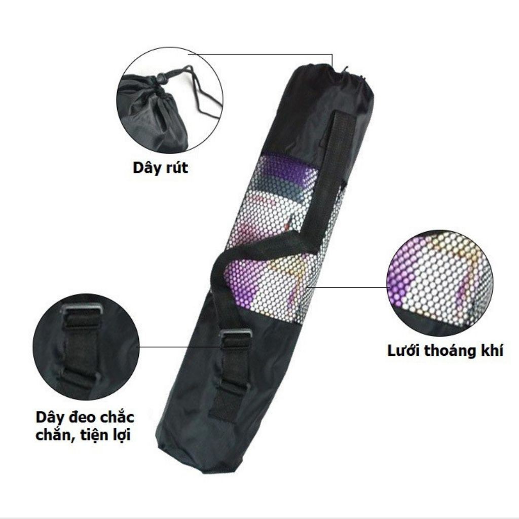 Bao Đựng Thảm Yoga,Gym, Phối Lưới - Túi Đựng Thảm Kiểu Dây Kéo & Dây Rút Tiện Lợi, ONEFIT Túi Lưới.