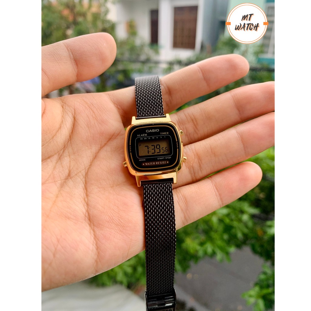 Đồng hồ casio nữ LA670 vintage trẻ trung giá rẻ, dây thép không gỉ chống nước