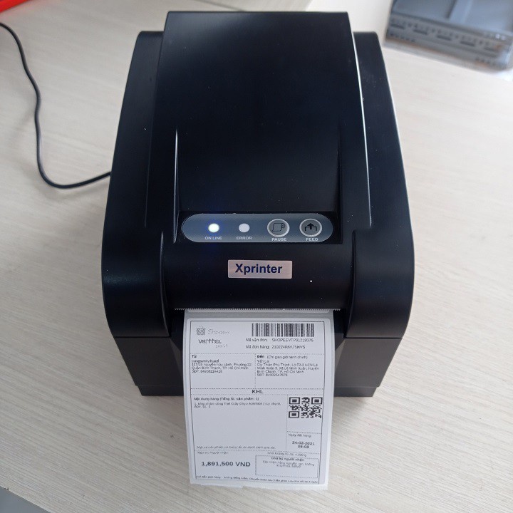 Máy in Xprinter XP 350B in đơn hàng GHTK, in tem nhãn và phiếu giao hàng các sàn TMĐT