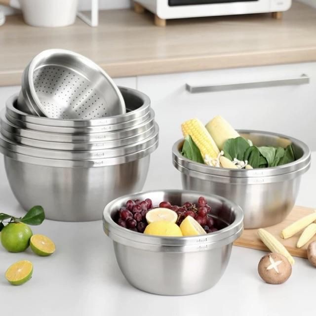 Chậu sâu inox siêu dày đa năng đủ size 18-20-22- 24-26-30-32-34-36cm